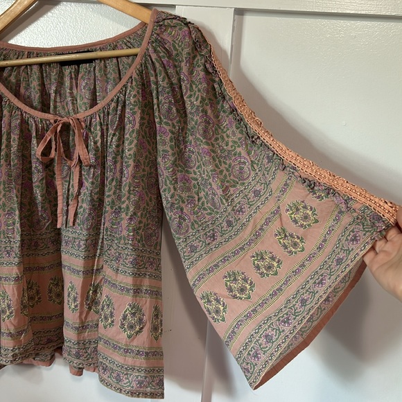 Eternal Sunshine Creations Boho Folk Floral Top Lace Crochet Detail Small - Picture 4 of 10